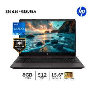 Laptop HP 250 G10 | Intel Core i7 13ª Gen, 8GB RAM, 512GB SSD, 15.6” HD -9S8U5LA