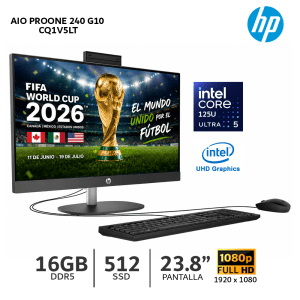 All In One HP AIO ProOne 240 G10 23.8 FHD Intel Core Ultra 5-125U 16GB RAM SSD 512GB - CQ1V5LT
