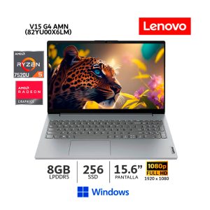 Laptop Lenovo V15 G4 AMN AMD Ryzen 5 7520U 8Gb Ram/ 256Gb SSD 15.6"FHD TN-82YU00X6LM