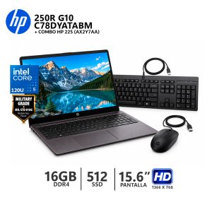 Laptop HP 250R G10 Core 5-120U  16Gb Ram  512Gb SSD  15.6” HD  C78DYAT