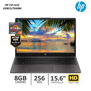 Laptop HP 255 G10 Ryzen 3 7320U 8Gb Ram 256Gb SSD 15.6” HD – A9BS1LT