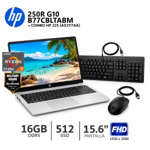 Laptop HP 255R G10 Ryzen 7 7735U / 16Gb Ram / 512Gb SSD / 15.6” FHD – B77CBLT#ABM