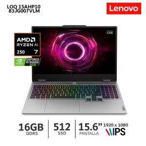 Laptop Lenovo LOQ 15AHP10, Ryzen 7-250, 16Gb Ram, 512Gb SSD, RTX5050 8Gb, 15.6 FHD-83JG007VLM