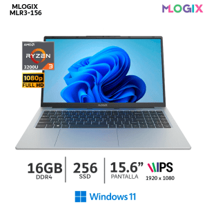 Laptop Mlogix AMD Ryzen 3 / Ram 16Gb / Ssd 256Gb / Windows 11 / 15.6" FHD IPS / MLR3-156
