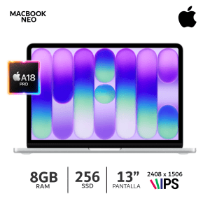 Apple MacBook Neo 13 pulgadas 8GB ram 256gb chip A18 Pro Silver