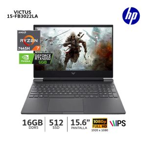 Laptop Gaming HP Victus 15-fb3022la, AMD Ryzen 7 7445HS, 16Gb Ram, 512Gb SSD, RTX 4050 6Gb -BT4F2LA