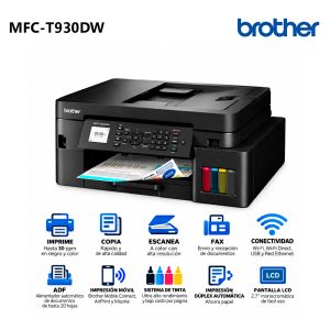 Impresora Multifuncional Brother MFC-T930DW Wireless / Red / Duplex